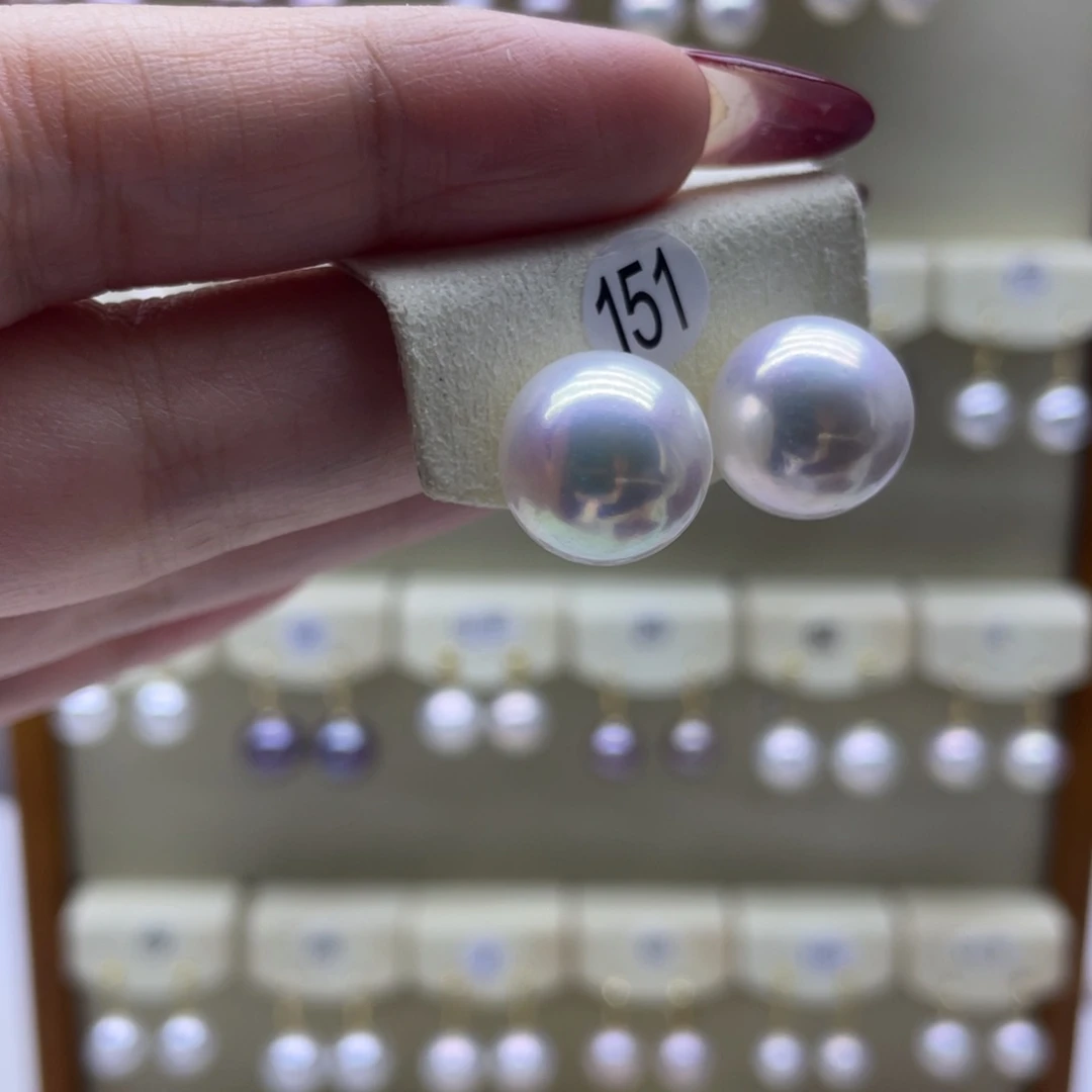 淡水珍珠耳饰18K金镶嵌