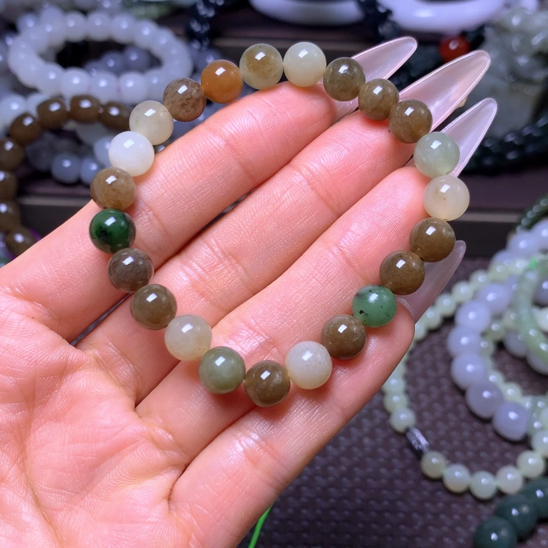 和田玉未镶嵌手串卡8