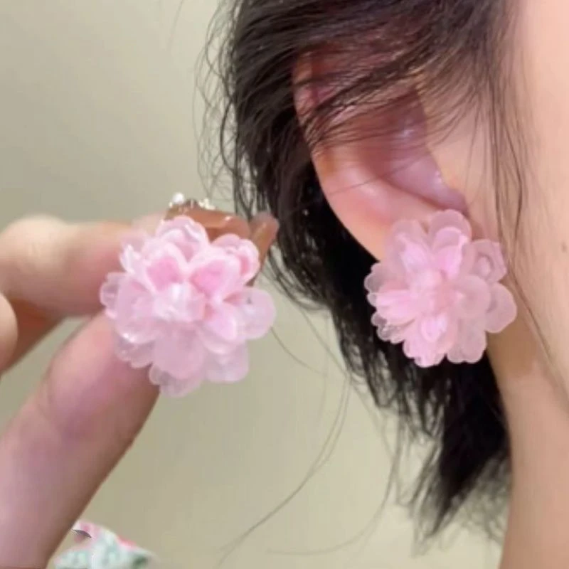 铜合金耳饰 2025新款花朵耳环女时尚超仙爆款耳钉小众高级感耳饰