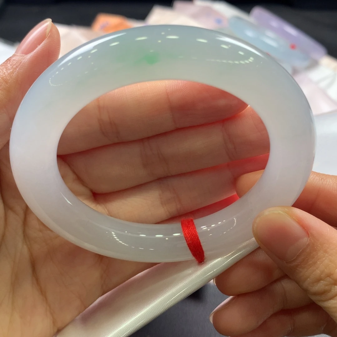 翡翠未镶嵌手镯39号55.7圆条