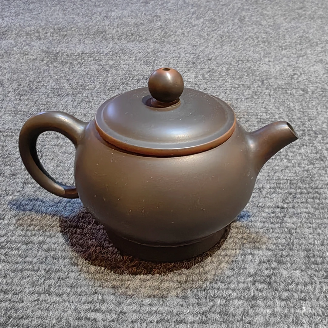 钦州坭兴陶全手工制作仿莲座款精美200毫升泡茶壶