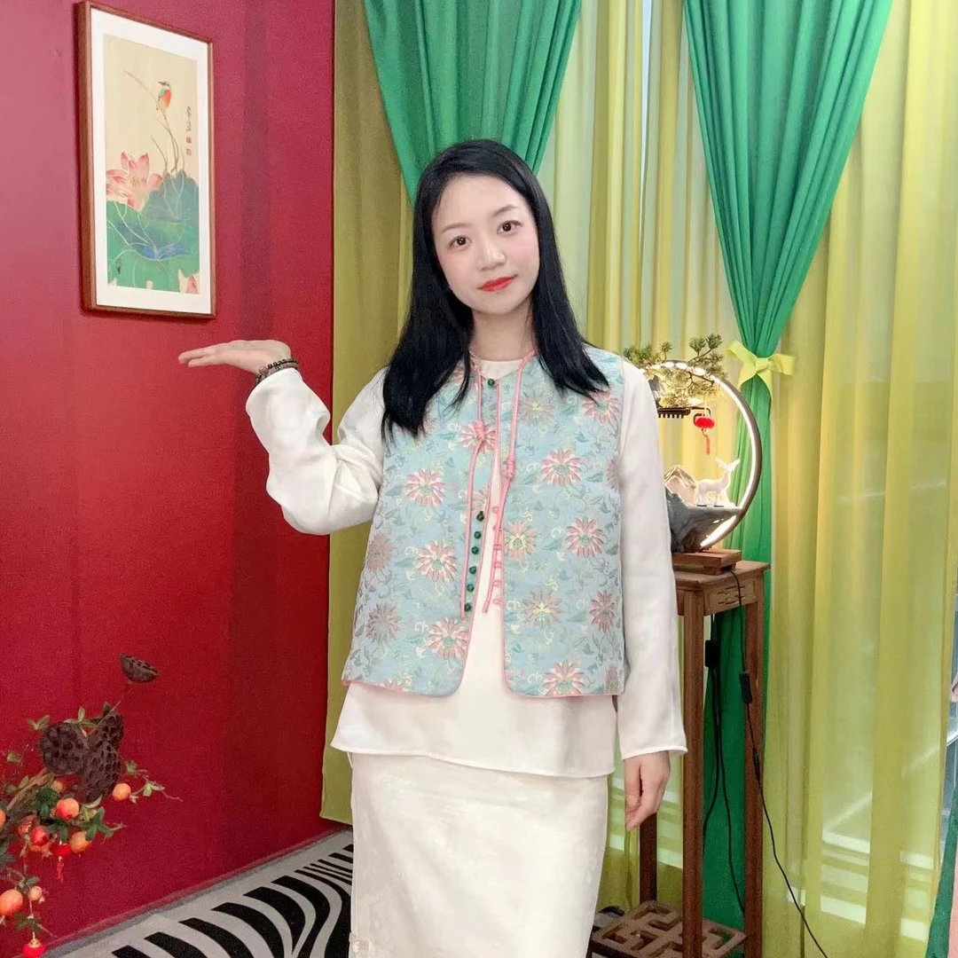 断码亏米清货----老宋锦桑蚕丝新中式马夹