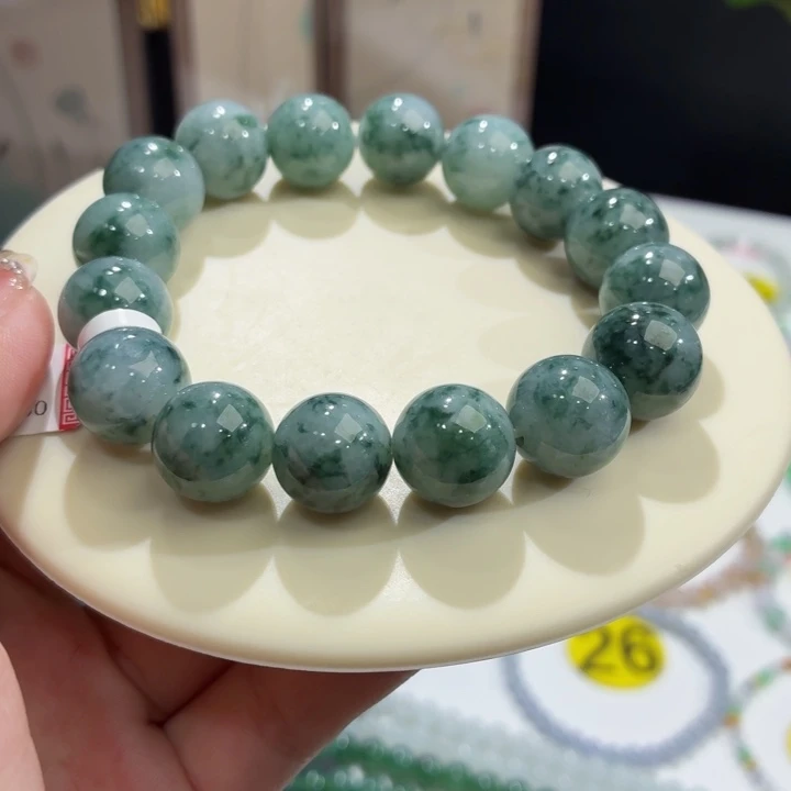 翡翠未镶嵌手链冰胶飘花卡13.9