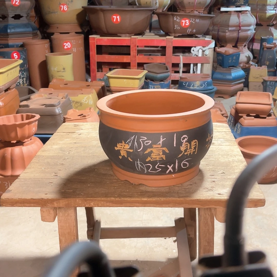 紫砂花盆金鱼缸盆一个