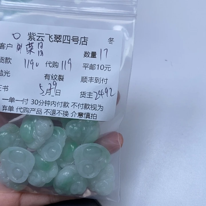 翡翠未镶嵌颈饰荣****肥