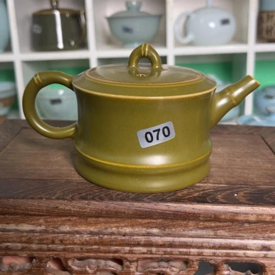 杯070茶叶末竹节壶手工一级品