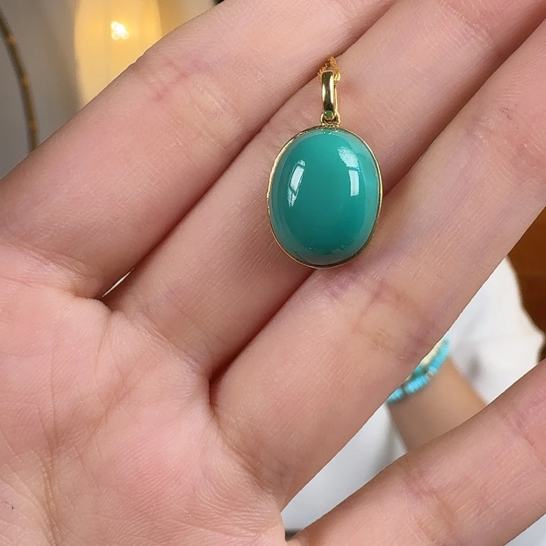 绿松石18K金镶嵌珠宝奇石