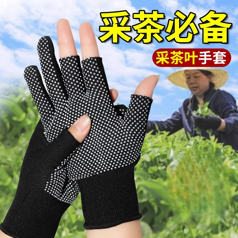 采茶专用手套防晒摘茶叶防护透气薄款夏季采茶叶工具手指套神器