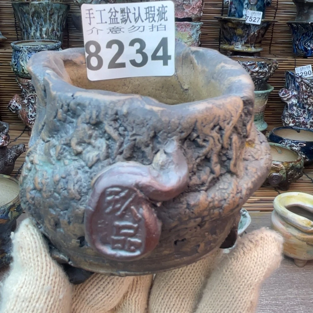 手工花盆默认瑕疵完美者勿拍