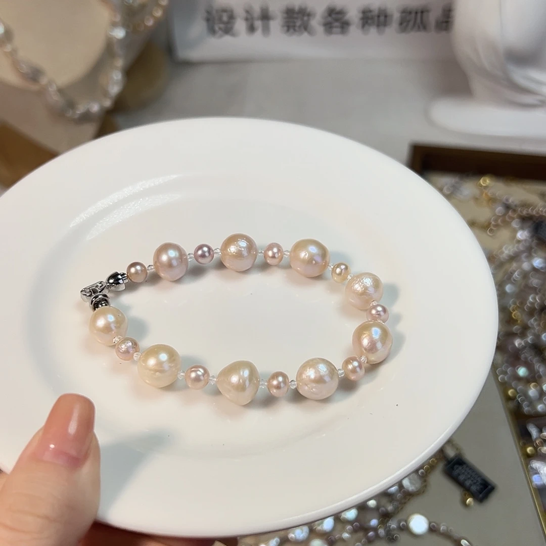 银S925镶嵌天然淡水珍珠设计款淡水珍珠