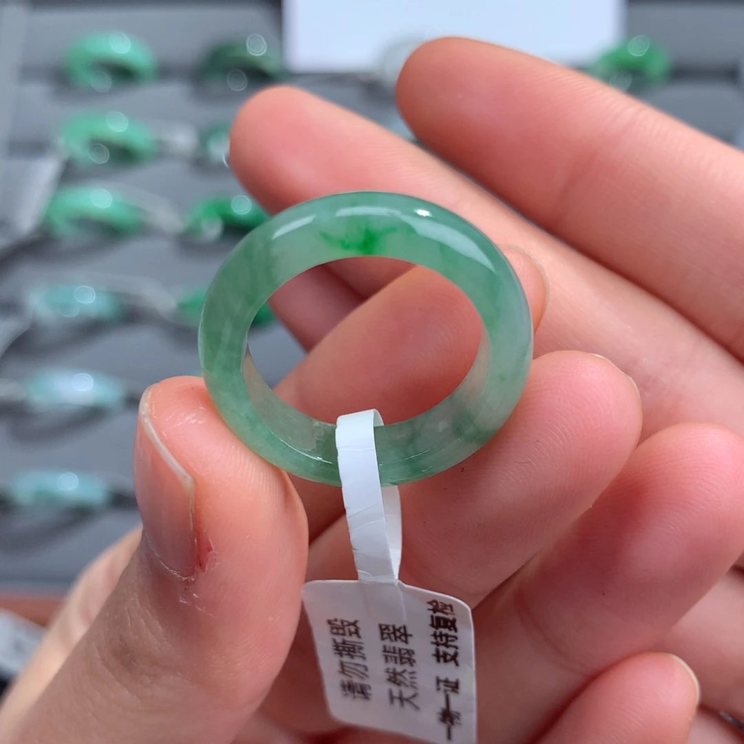 翡翠戒指未镶嵌天然17-18