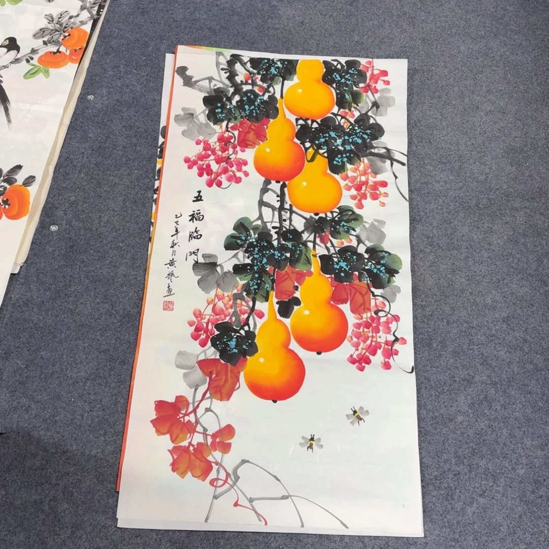 国画100×50手绘画画画