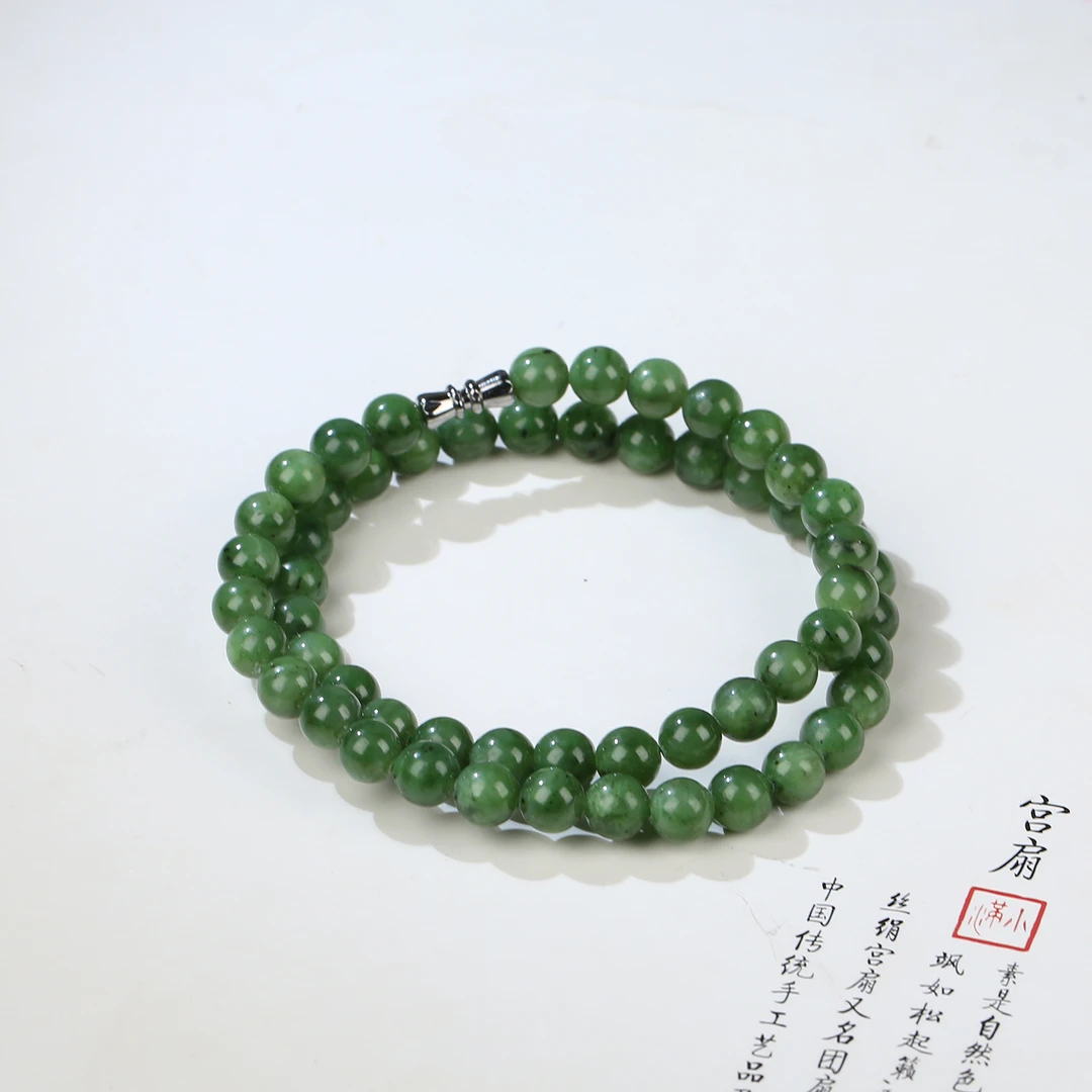 HW【麦子家族618大促】天然和田玉碧玉项链7-8多样性发1 XL257-3