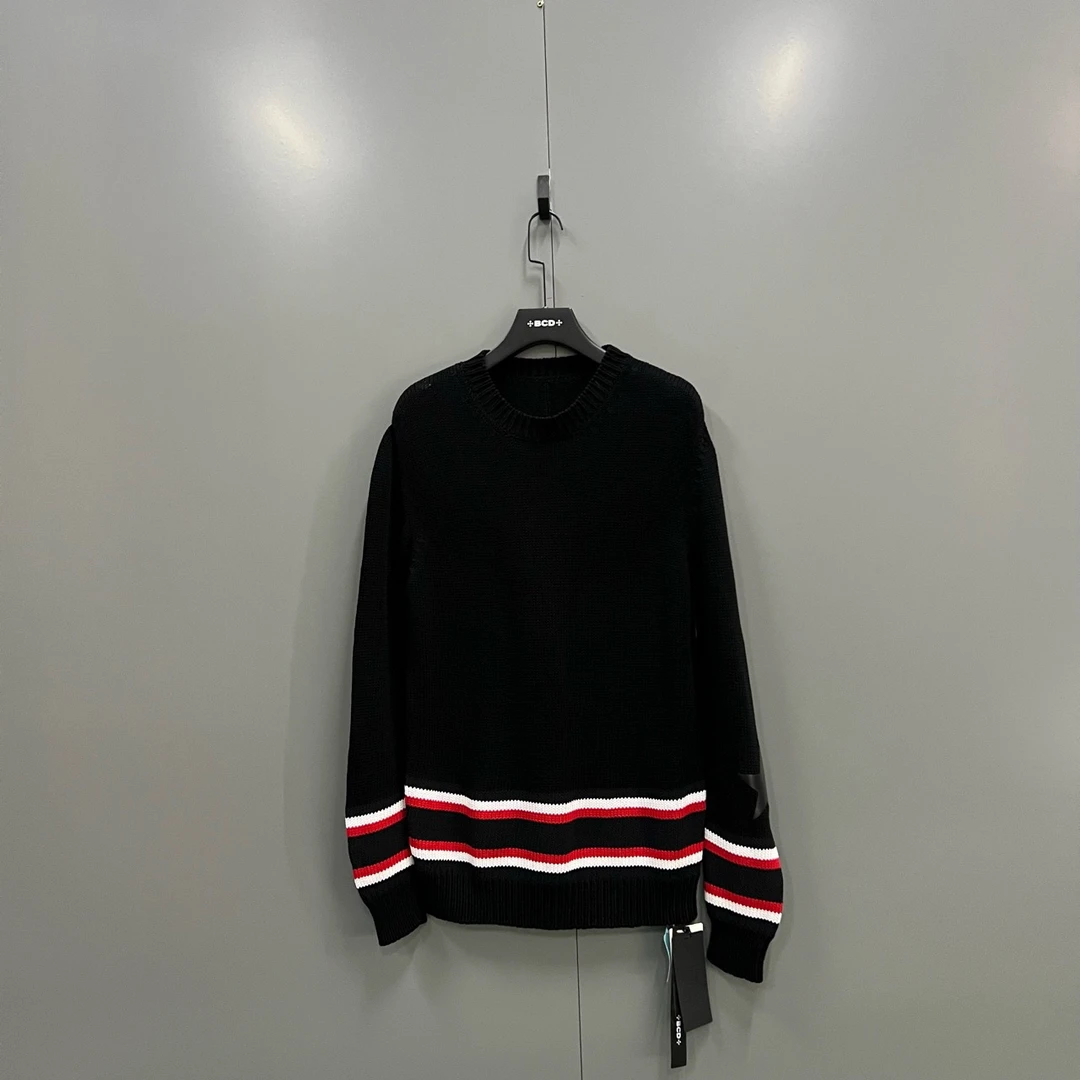 95新 Givenchy/纪梵希 yy 条纹圆领针织衫 M码 204685 无领标