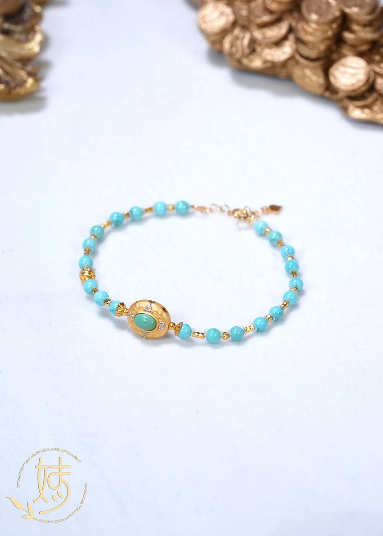 【婧婧精选】臻品 · 天然精品绿松蛋面手串 多样性发 3.8MM