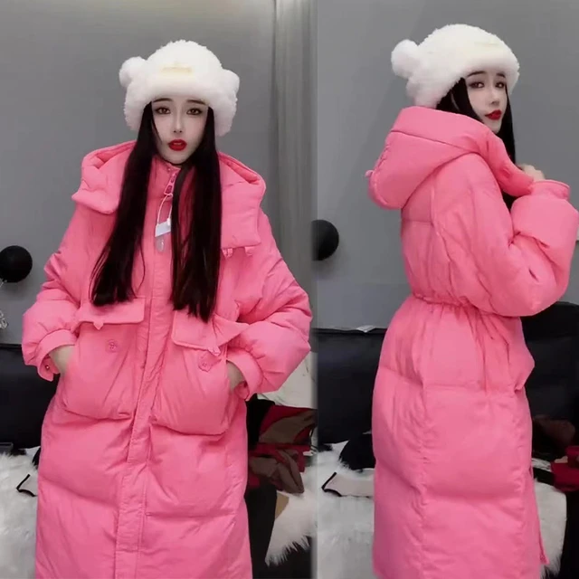 韩系羽绒棉服冬季厚外套2025新款韩版宽松长款过膝长棉袄百搭加厚