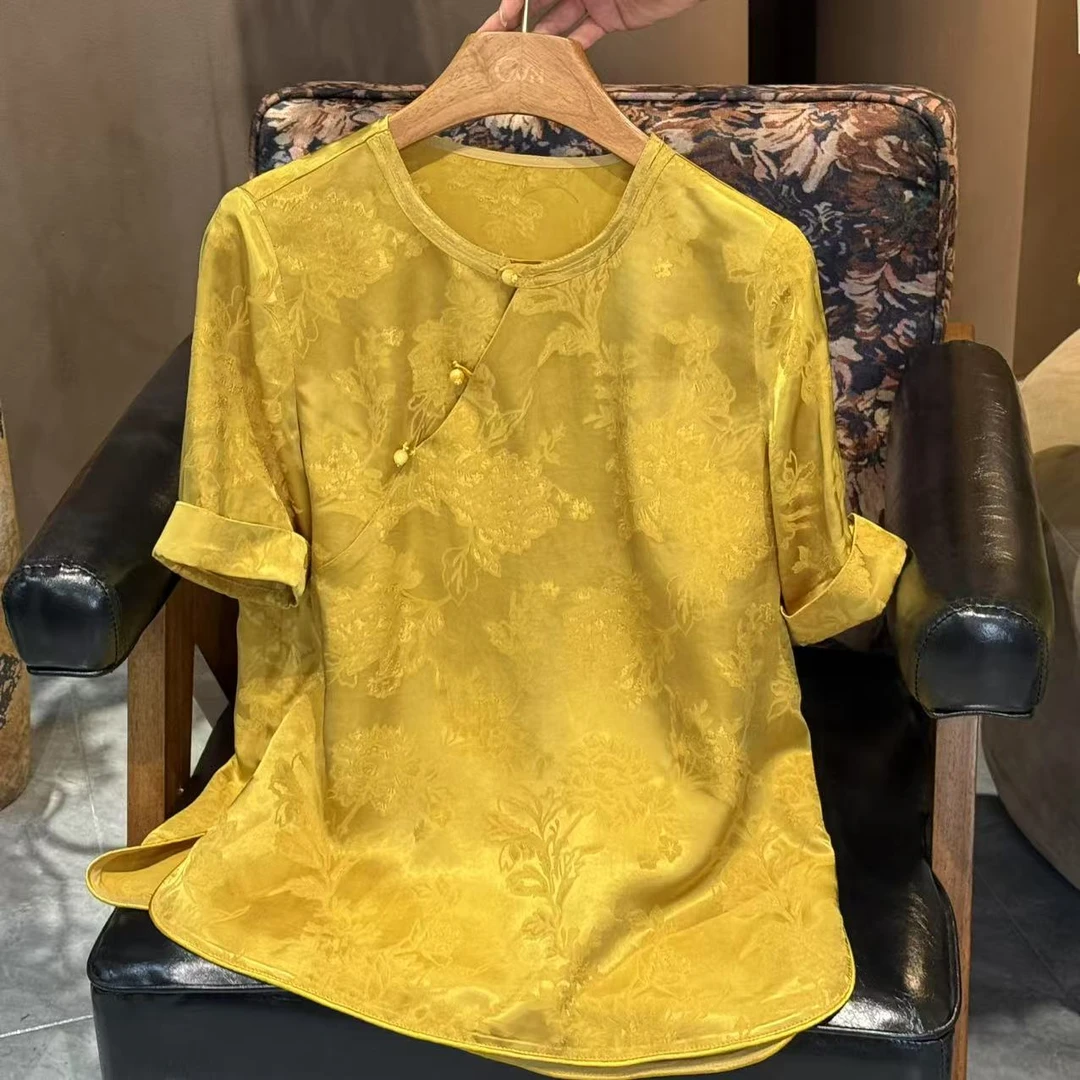 新【如愿】提花圆领短袖