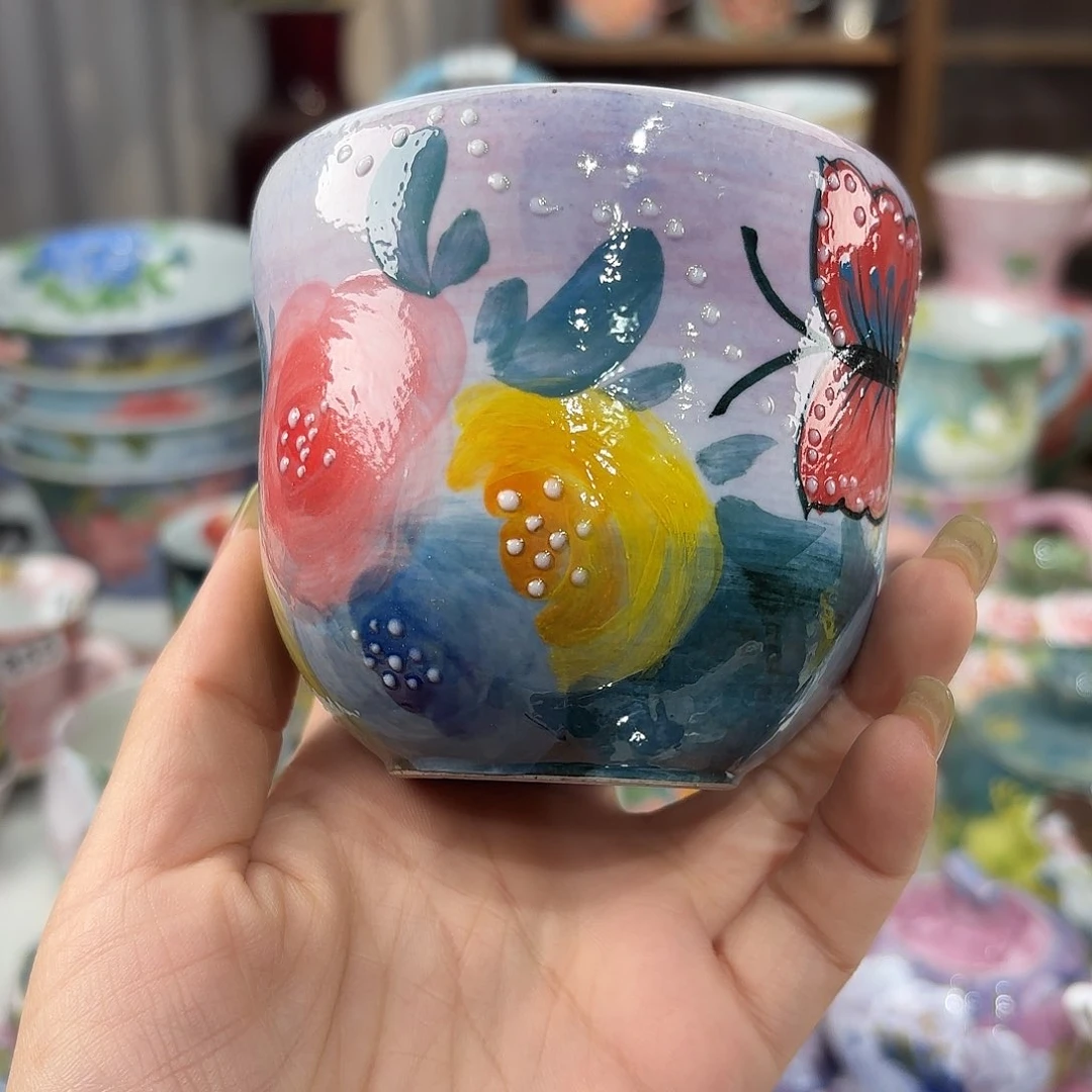 景德镇手绘高温釉下彩陶瓷茶具