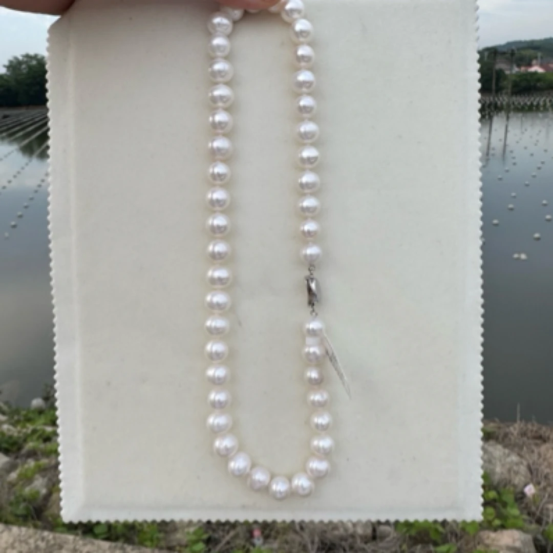 10-11毫米淡水无核珍珠项链冷白微瑕近圆