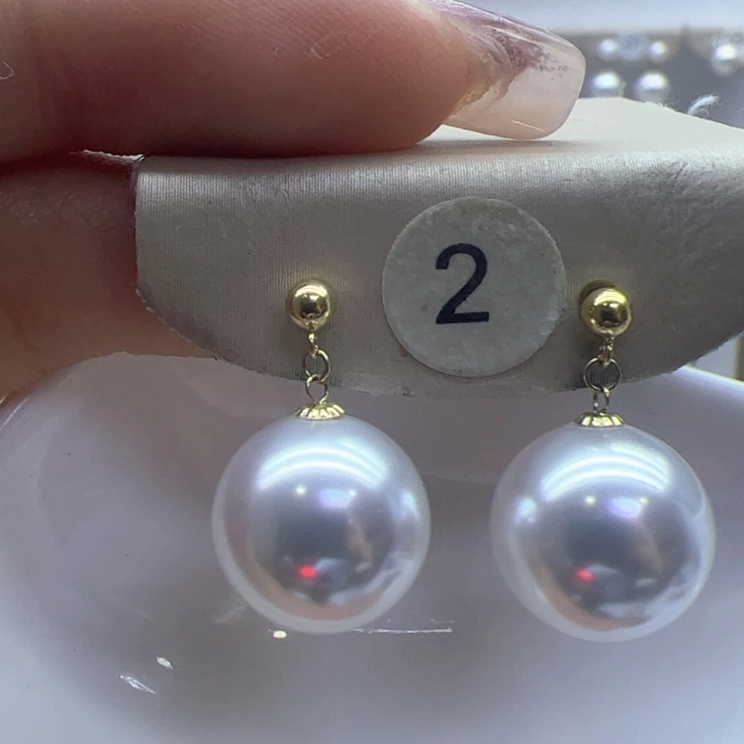 淡水珍珠耳饰18K金镶嵌