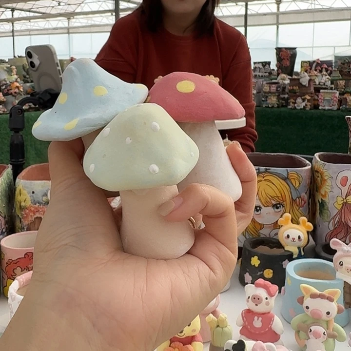 心***猫蘑菇三个摆件摆件摆件摆件