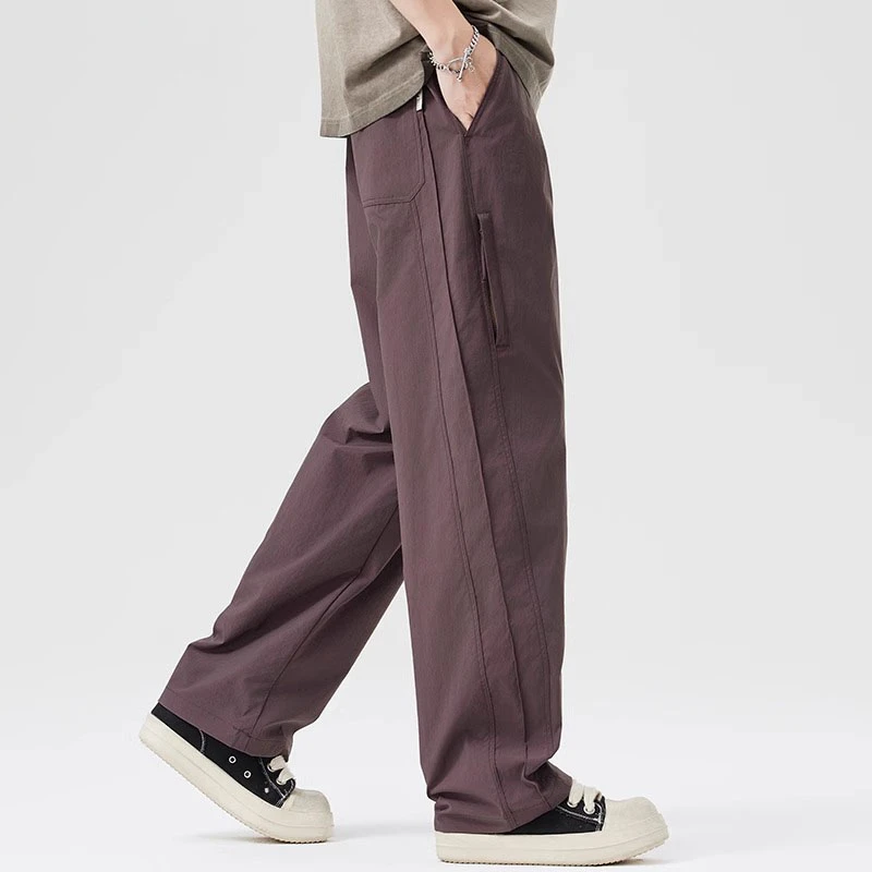 Cebrodz春夏季薄款速干休闲裤男潮流时尚宽松直筒裤阔腿百搭运动