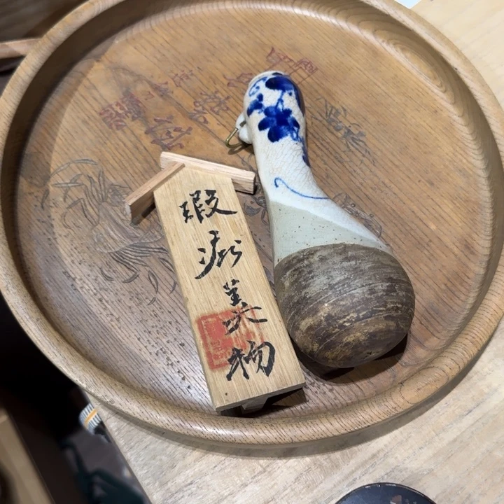 弯***会瓷片纯手绘一件掉花瓶