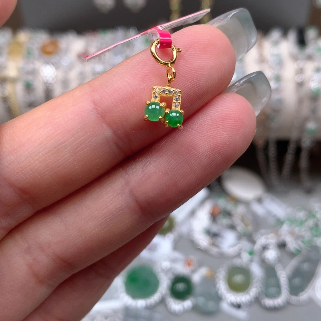 翡翠银S925镶嵌吊坠(不含链)吊坠