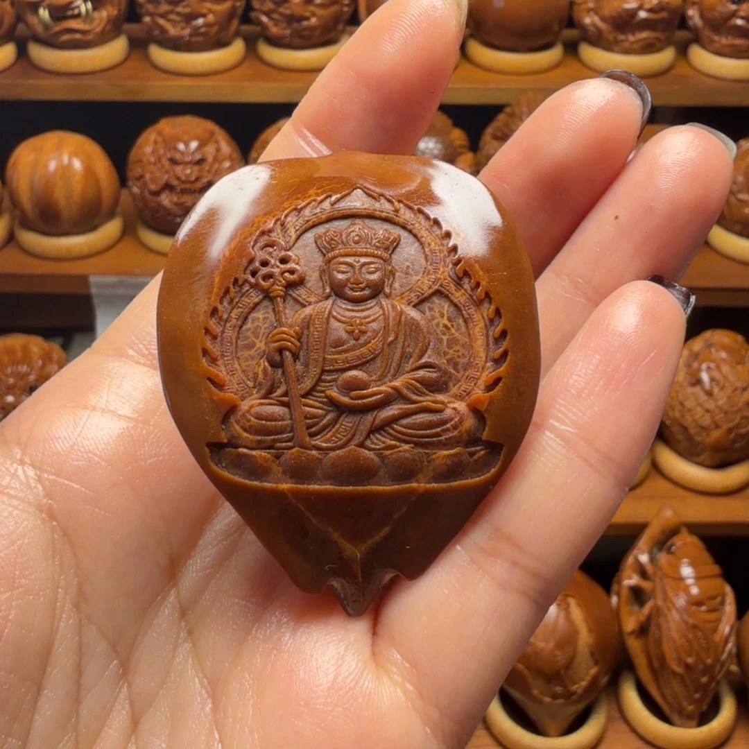 橄榄核手串/手链三角核三面雕刻猪生肖守护神