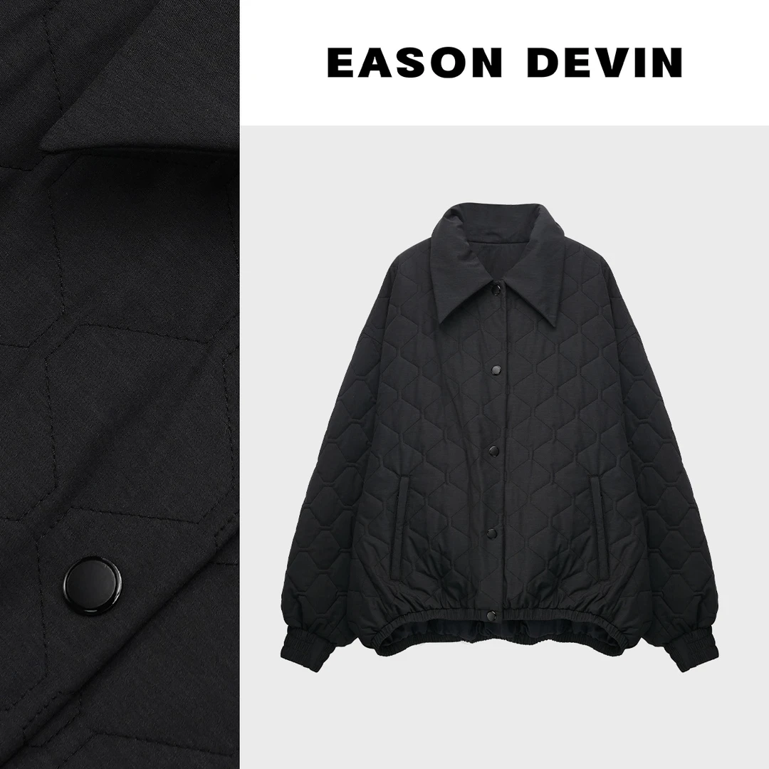 【陈陈专属】EASONDEVIN减龄复古宽松棉服外套女2024冬保暖百搭棉衣