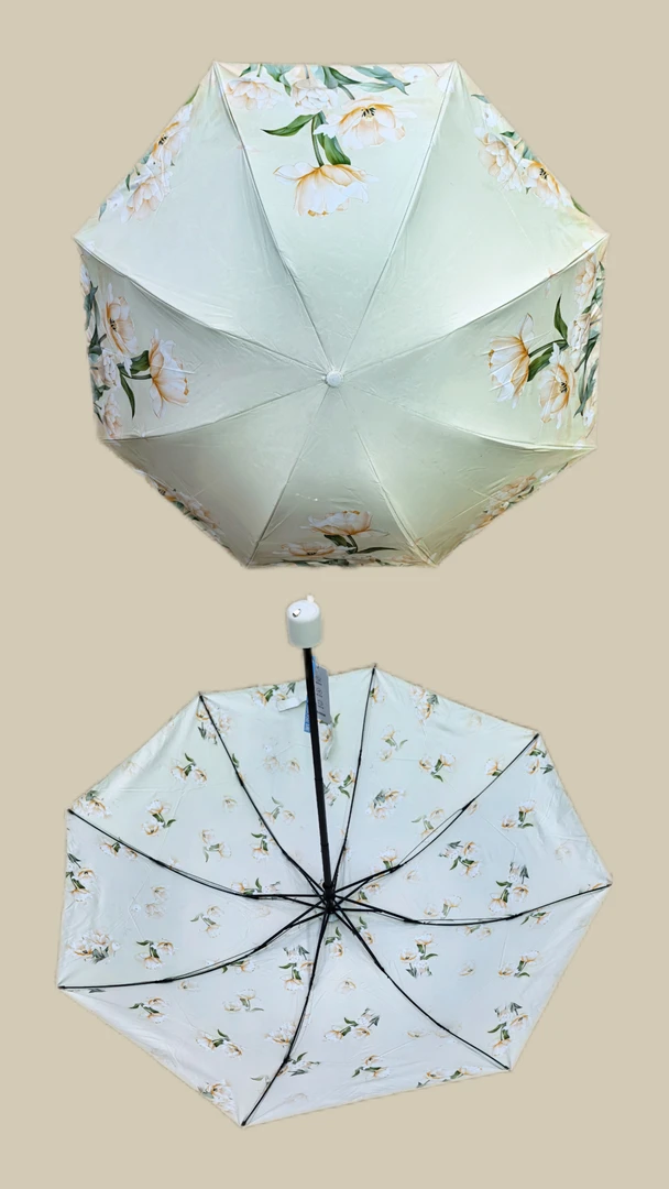 晴雨两用双面印花三折伞