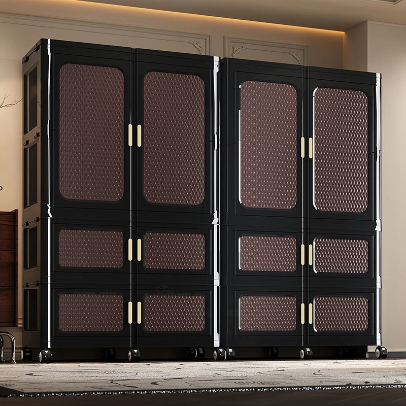 大容量折叠成人衣柜家用卧室衣柜免安装收纳储物柜双开门钢筋承重