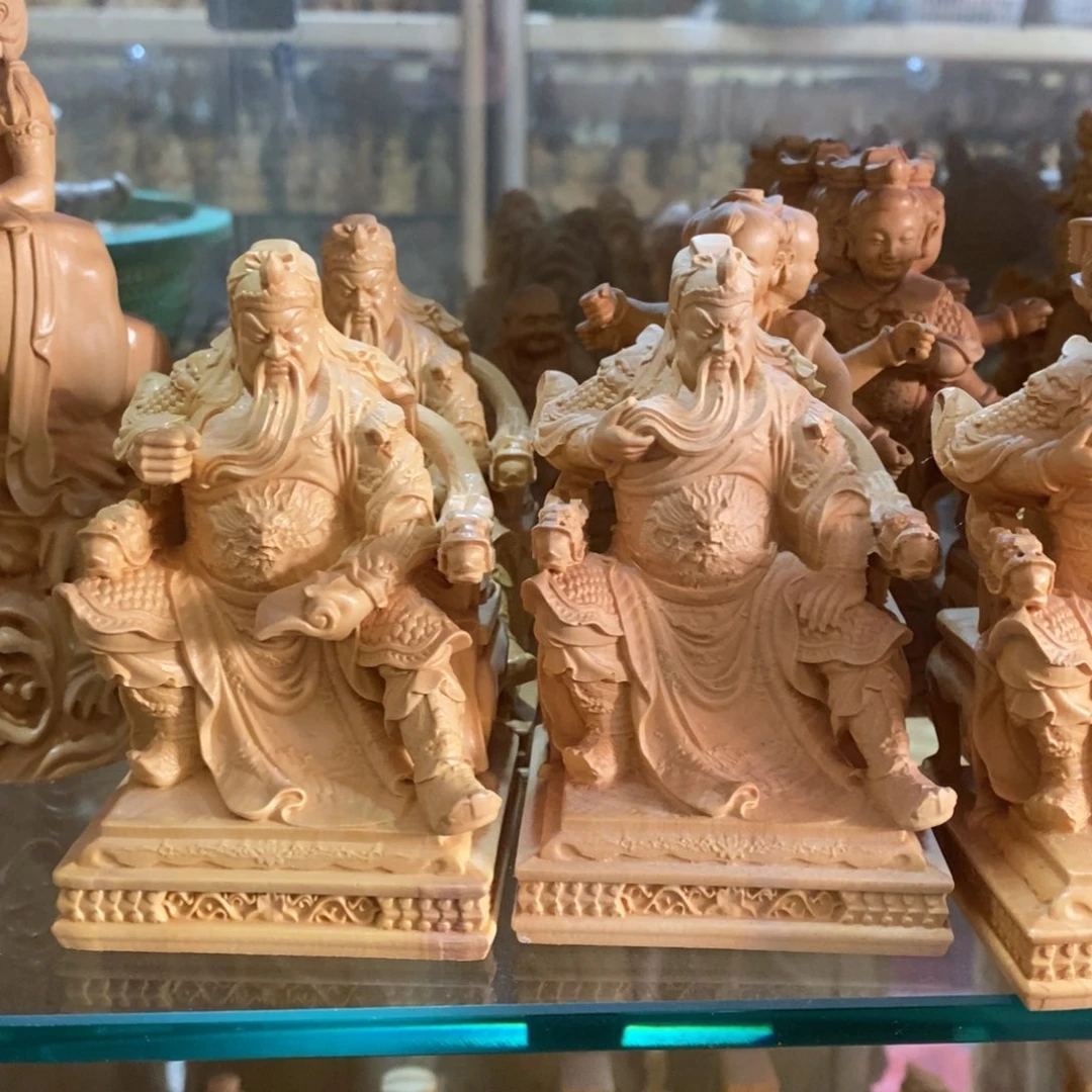 木黄杨10高关公摆件