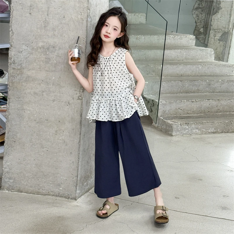 女童夏季超好看套装2025新款女孩大童韩系穿搭夏装娃娃衫两件套潮