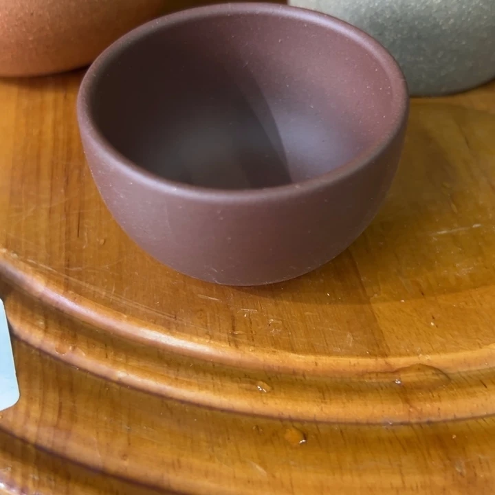 紫砂茶壶紫泥小杯子40cc