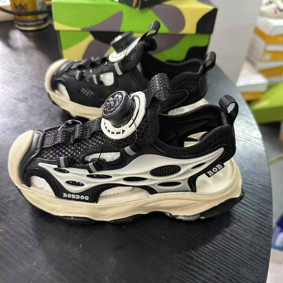 【现货】XZ-2181 黑色 儿童时尚休闲百搭软底包头防滑