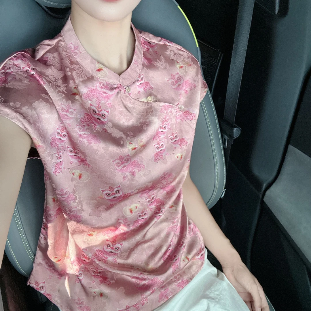 【舞狮】新中式气质百搭透气夏季短袖上衣