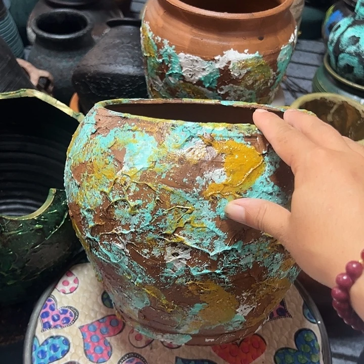 粗陶盆默认打孔高19口19