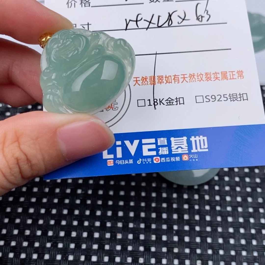 丽***颈饰18K金镶嵌翡翠