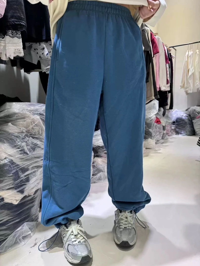 韩版亮色直筒卫裤