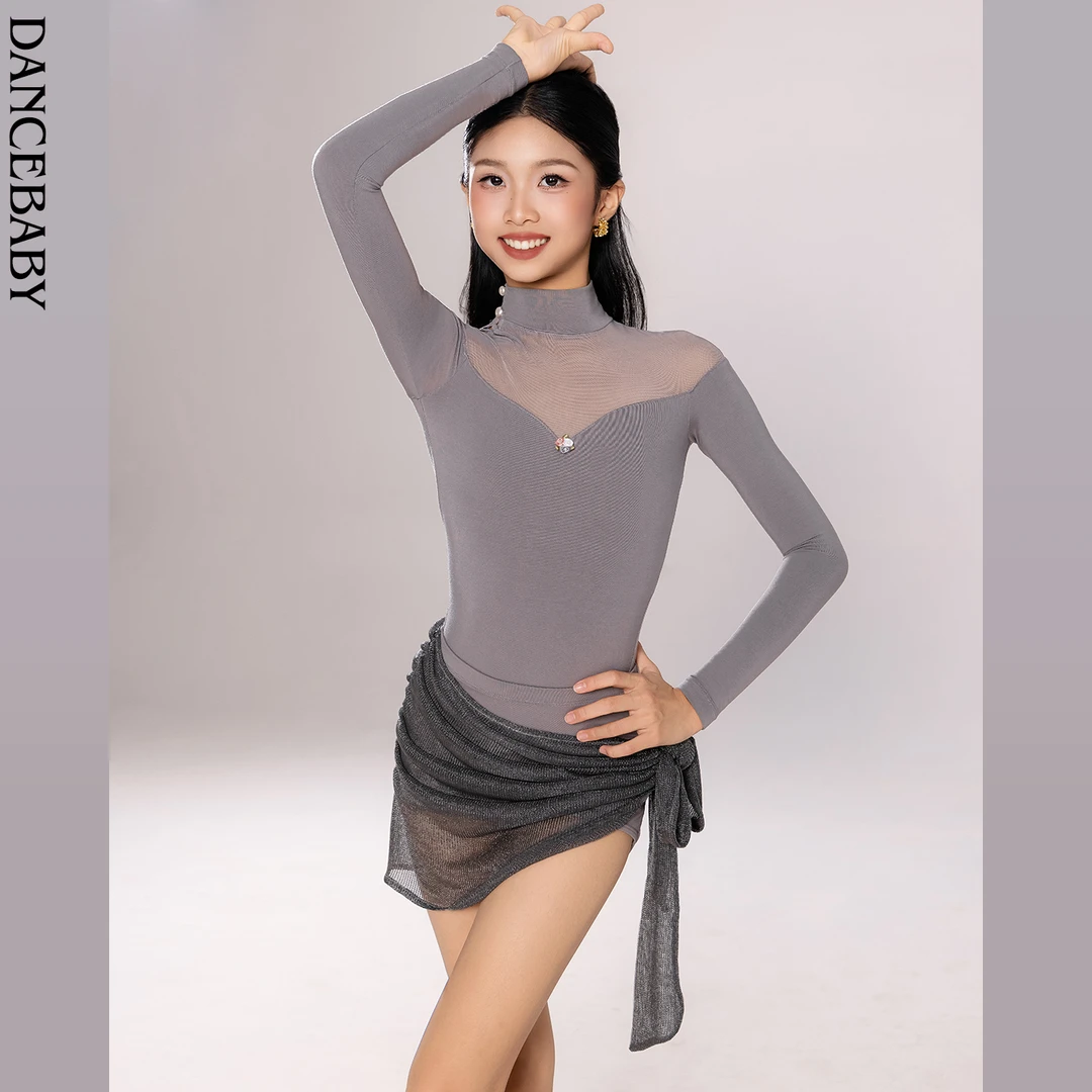 Dancebaby拉丁舞服女童舞蹈服练功服2025新款日常练功服套装D52