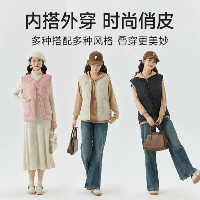 马甲女内穿大码加绒加厚秋冬天外穿休闲百搭保暖坎肩外套背心宽松