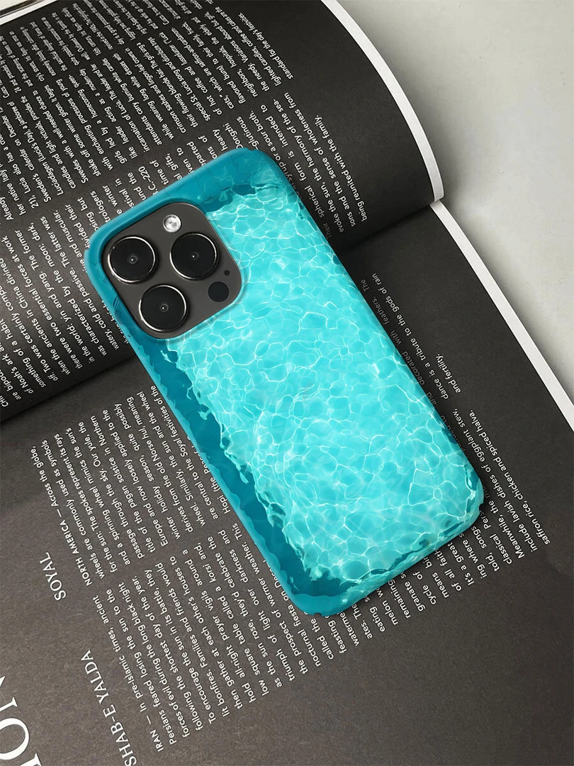 青蓝泳池水手机壳适用于苹果16promax17华为荣耀vivo小米等