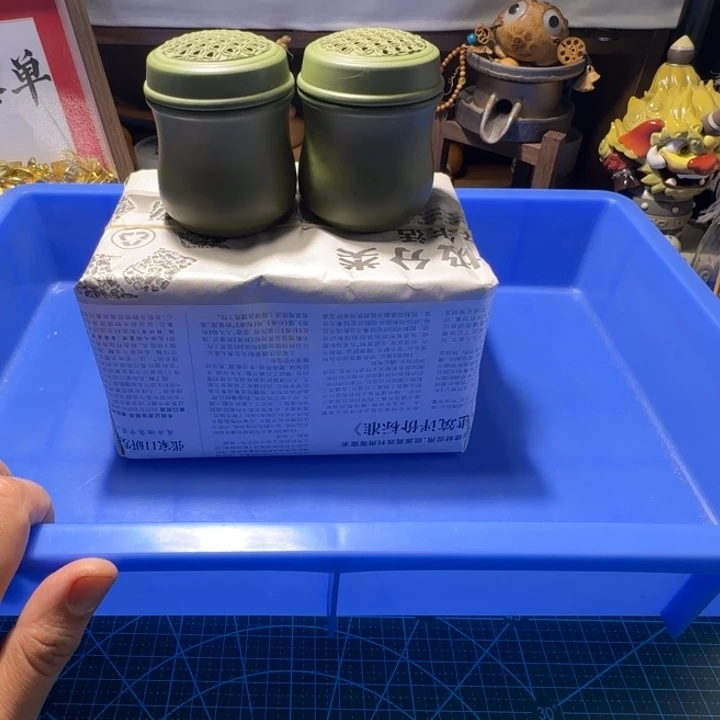 火***狼绿泥叫罐一对顺丰