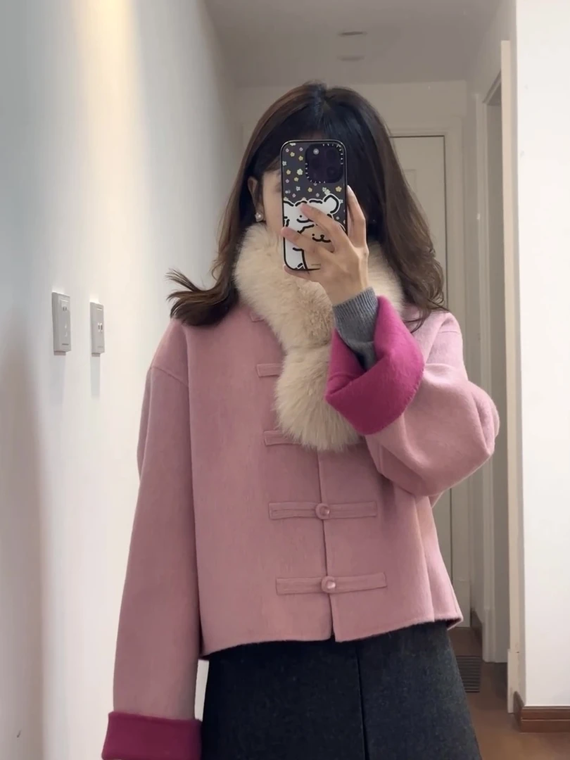 【100绵羊毛】新中式25春款徐艺洋同款新中式毛呢外套中国风时尚