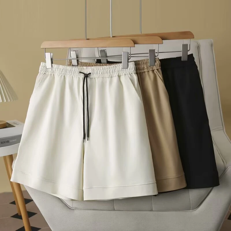 梦冬佳--115-200斤大码女装显瘦百搭弹力水洗棉纯色五分裤短裤子