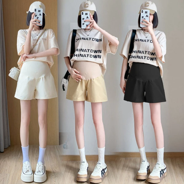 孕妇短裤女夏季薄款外穿小个子五分阔腿裤宽松休闲运动打底裤夏装