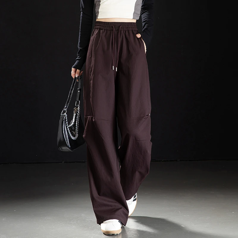 阔腿工装裤女春季2026新款高腰宽松美式复古伞兵酷休闲直筒冲锋裤