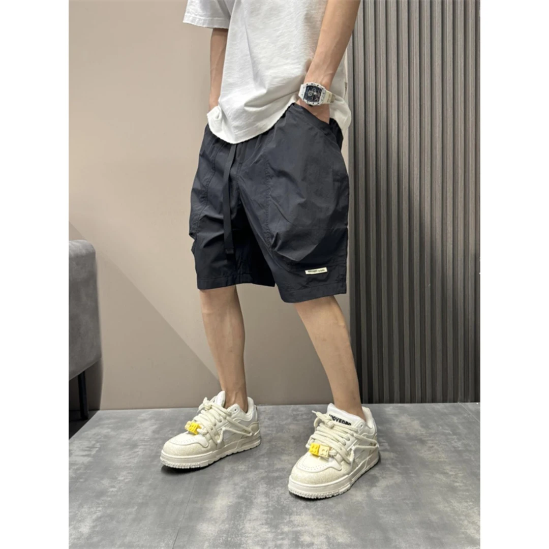 美式薄款户外街头百搭休闲中裤直筒工装速干短裤男夏季宽松五分裤
