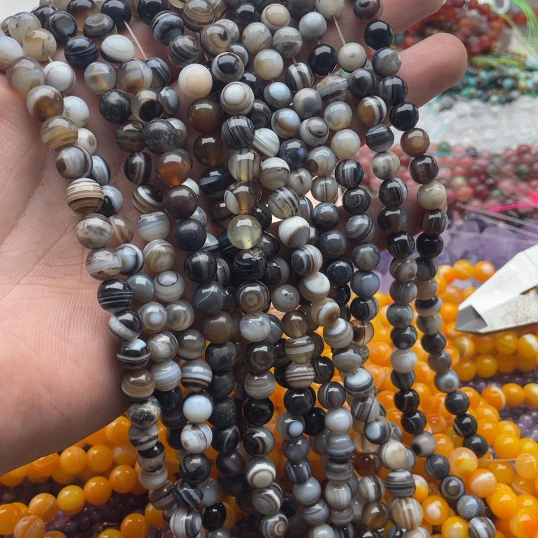 玛瑙/玉髓未镶嵌珠宝半成品一条装卡87+mm缠丝玛瑙羊板眼